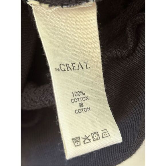 The Great. Long Sleeve The Ruffle Sweatshirt Women’s Black Size  XS - Picture 9 of 9